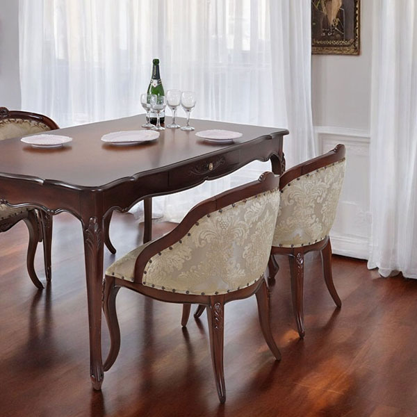 猫脚★ダイニングテーブルセット★茶★ブラウン★4人掛け★アンティーク調★おしゃれ★輸入家具-18