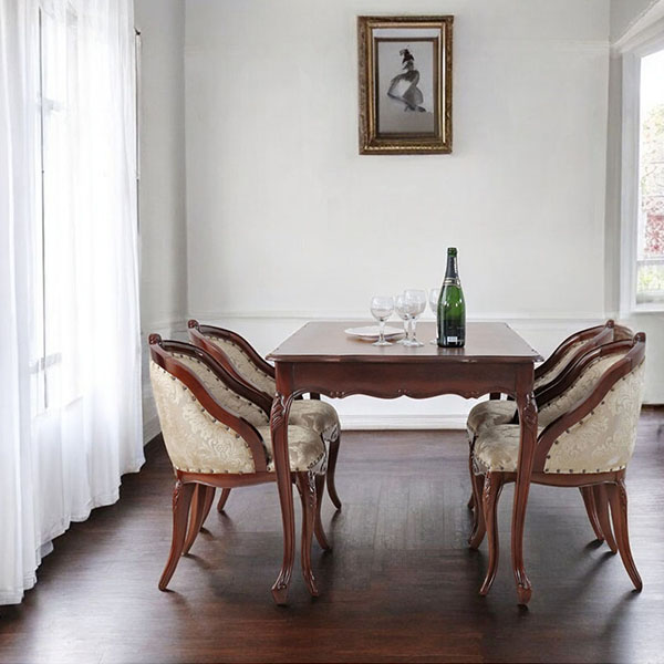 猫脚★ダイニングテーブルセット★茶★ブラウン★4人掛け★アンティーク調★おしゃれ★輸入家具-20