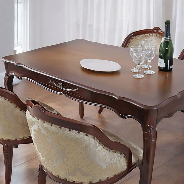 猫脚★ダイニングテーブルセット★茶★ブラウン★4人掛け★アンティーク調★おしゃれ★輸入家具-23