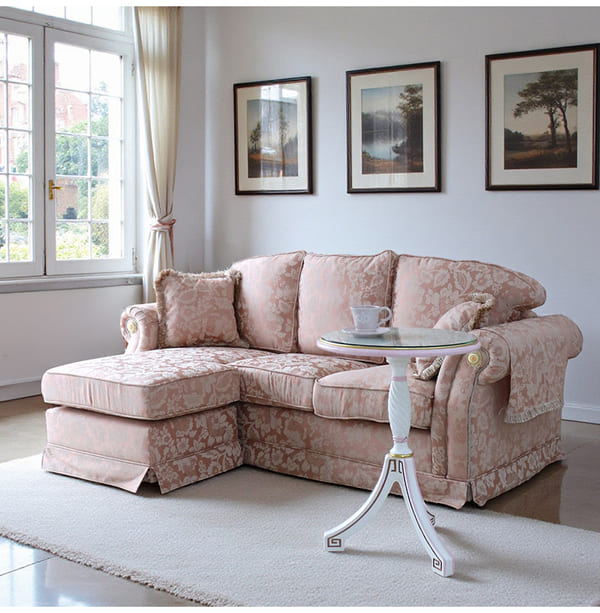 姫系,ロココ調,L字ソファ,コーナーソファ,ピンク,おしゃれ,可愛い,3Way,カウチソファ-1