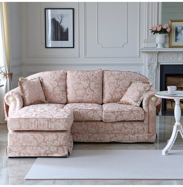 姫系,ロココ調,L字ソファ,コーナーソファ,ピンク,おしゃれ,可愛い,3Way,カウチソファ-8