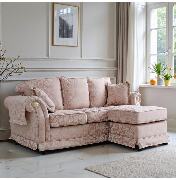 姫系,ロココ調,L字ソファ,コーナーソファ,ピンク,おしゃれ,可愛い,3Way,カウチソファ-9
