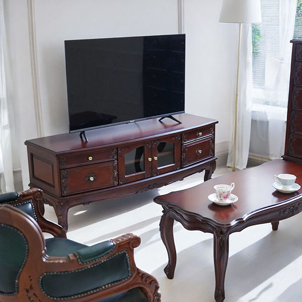 アンティーク調,輸入家具,テレビ台,135cm,木製,猫脚,おしゃれ-4