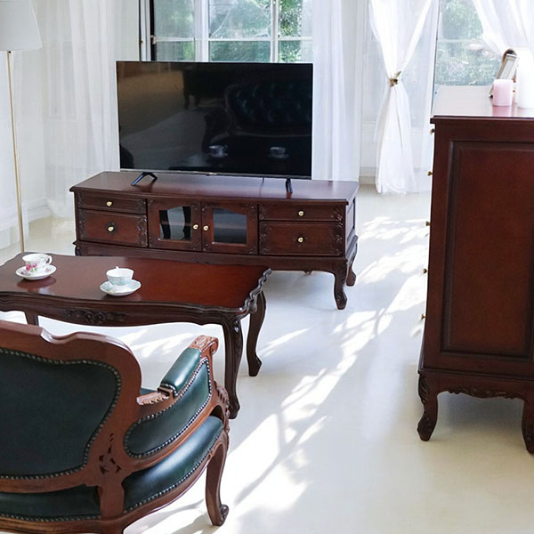 アンティーク調,輸入家具,テレビ台,135cm,木製,猫脚,おしゃれ-5