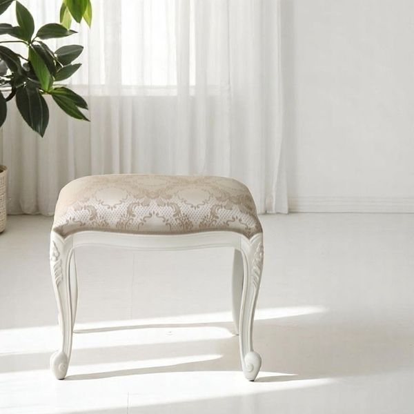 姫系 軽量 猫脚スツール 玄関用スツール 姫系インテリア ベッドサイド 高級感 猫脚チェア ロココ調インテリア コンパクトチェア-5