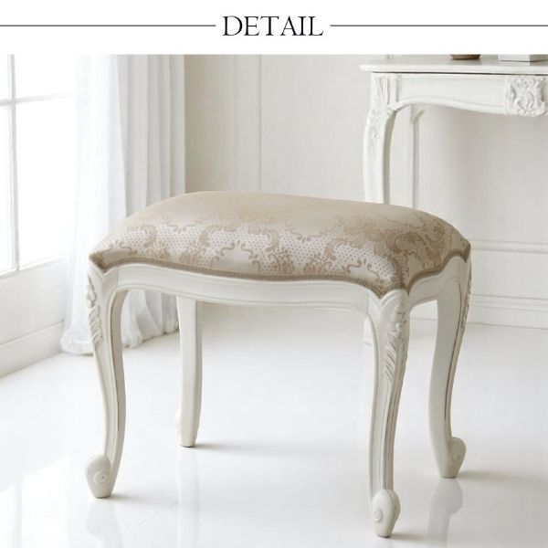 姫系 軽量 猫脚スツール 玄関用スツール 姫系インテリア ベッドサイド 高級感 猫脚チェア ロココ調インテリア コンパクトチェア-6