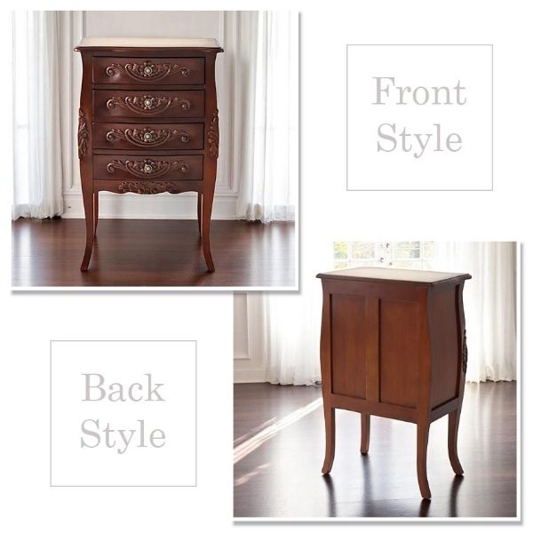 アンティーク調 猫脚 4段チェスト 幅55cm 引出 収納 おしゃれ 茶色 引き出し 収納 輸入家具 インテリア収納-12