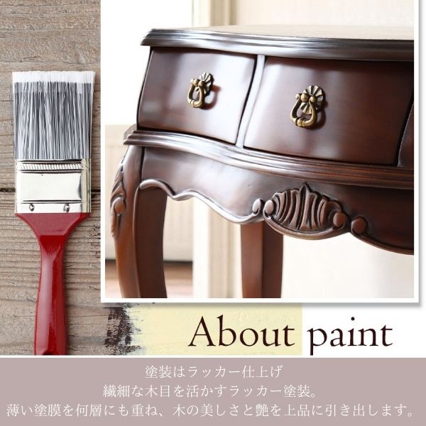 アンティーク調 猫脚 コンソールデスク 幅90cm 在宅ワーク対応 パソコンデスク ブラウン 木製 おしゃれ 玄関収納 店舗什器-4