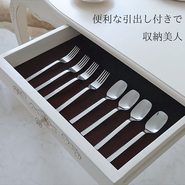 ダイニング7点セット,6人掛け,輸入家具,ホワイト,ピンク,猫脚,おしゃれ,姫系,ロココ調-4