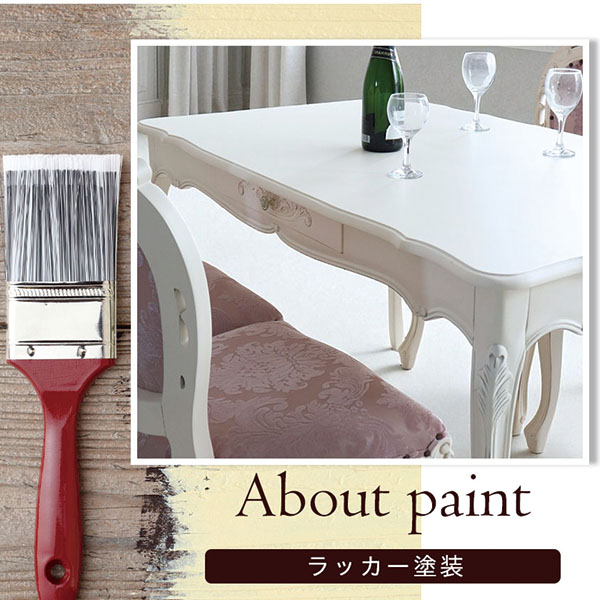 ダイニング7点セット,6人掛け,輸入家具,ホワイト,ピンク,猫脚,おしゃれ,姫系,ロココ調-21