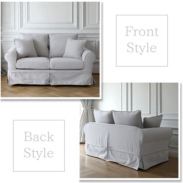 カバーリングソファ,撥水生地、ペットに強い,クラシックソファ,フレンチグレー,2人掛け,二人掛け-7
