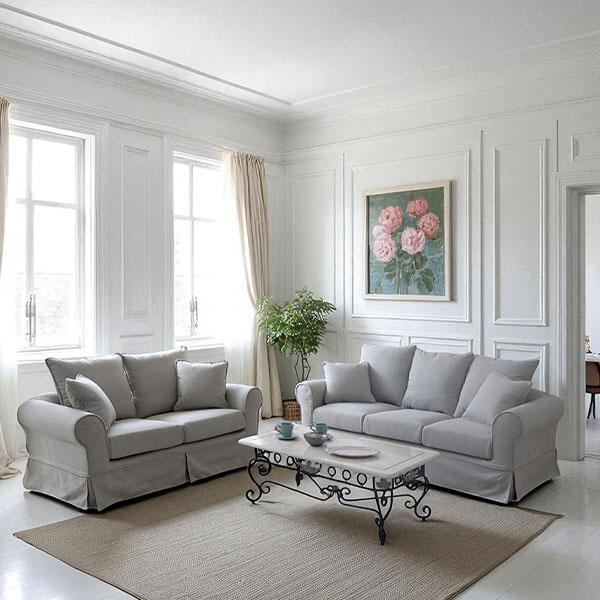 Y-KAGUオリジナル 洗える カバーリングソファ フレンチグレー 2P （2人