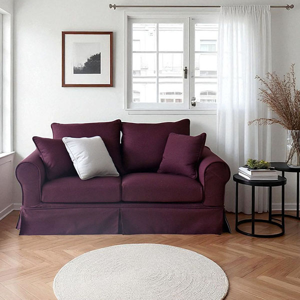 Y-KAGUオリジナル 洗える カバーリングソファ フレンチパープル 2P （2