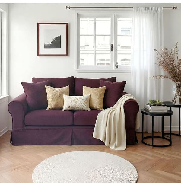 カバーリングソファ,撥水生地、ペットに強い,クラシックソファ,フレンチパープル,2人掛け,二人掛け-14