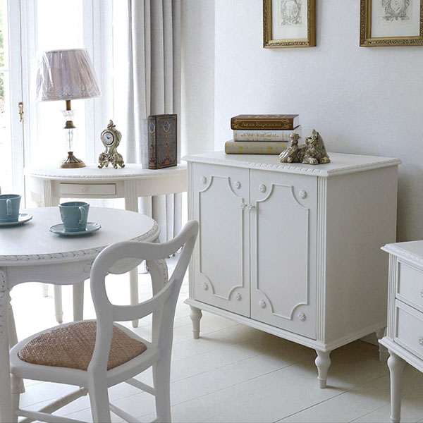 エレガント＆ナチュラル！フレンチテイストキャビネット キャビネット 幅60.5cm 収納棚 チェスト サイドボード FFC-0002-BL