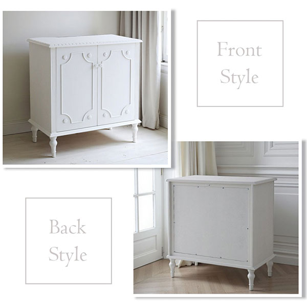 フレンチテイスト カントリーグレース 両開きキャビネット 幅80cm