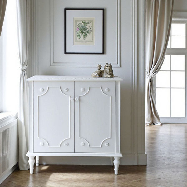 フレンチテイスト カントリーグレース 両開きキャビネット 幅