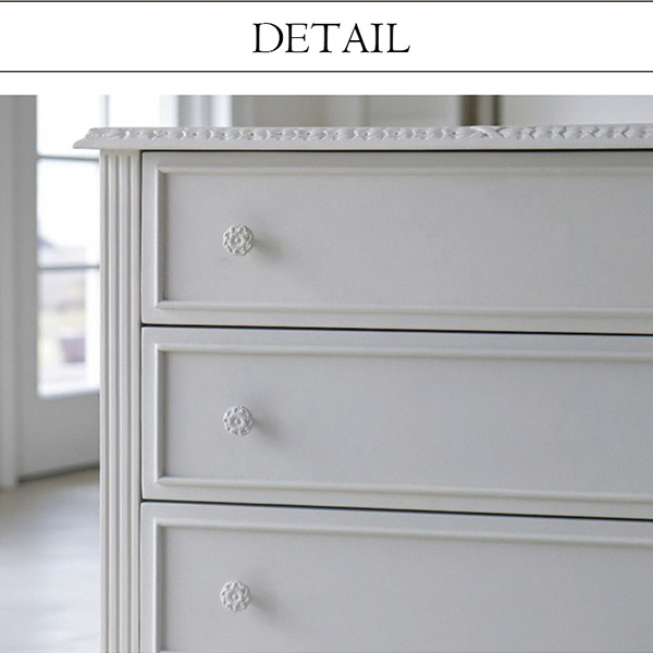 フレンチテイスト カントリーグレース 3段ワイドチェスト（引出） 幅