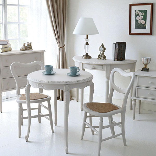 フランス風家具,アンティーク調,輸入家具,白家具,ホワイトインテリア,ダイニングテーブル,ラウンド,円形-7