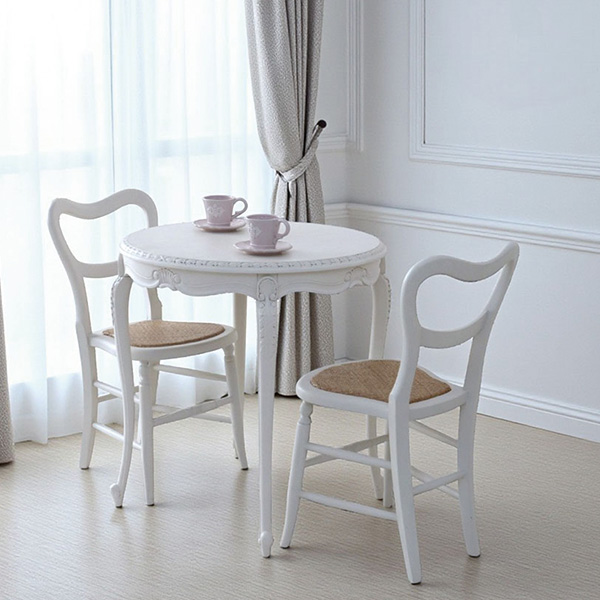 フランス風家具,アンティーク調,輸入家具,白家具,ホワイトインテリア,ダイニングセット,二人掛け,ダイニングテーブルセット-1