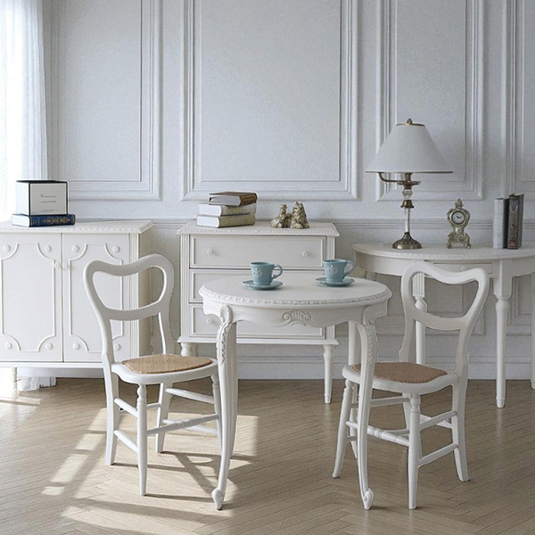 フランス風家具,アンティーク調,輸入家具,白家具,ホワイトインテリア,ダイニングセット,二人掛け,ダイニングテーブルセット-8
