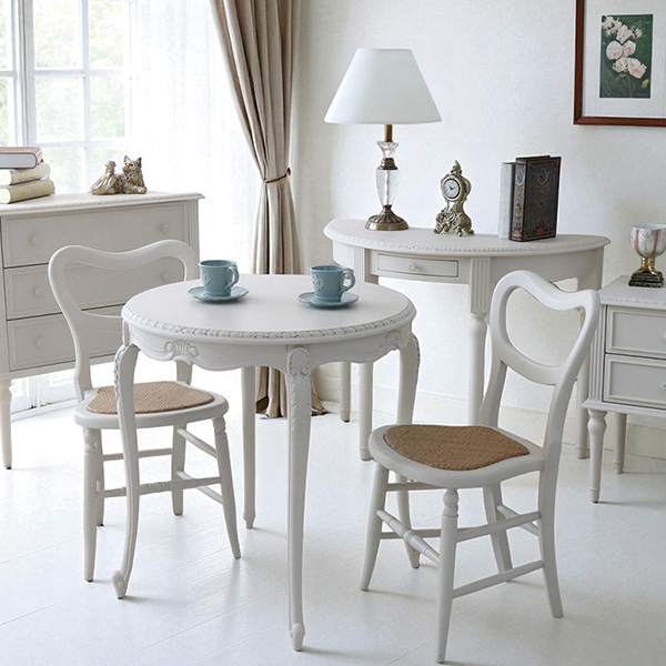 フランス風家具,アンティーク調,輸入家具,白家具,ホワイトインテリア,ダイニングセット,二人掛け,ダイニングテーブルセット-11