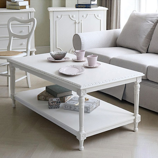 フランス風家具,アンティーク調,輸入家具,白家具,ホワイトインテリア,センターテーブル,リビングテーブル-6