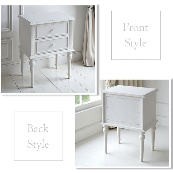 フランス風家具,アンティーク調,輸入家具,白家具,ホワイトインテリア,ナイトテーブル,ミニチェスト-3