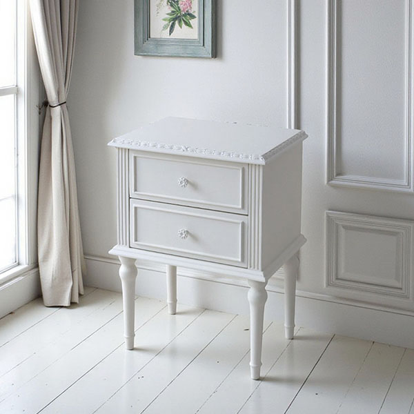 フランス風家具,アンティーク調,輸入家具,白家具,ホワイトインテリア,ナイトテーブル,ミニチェスト-7