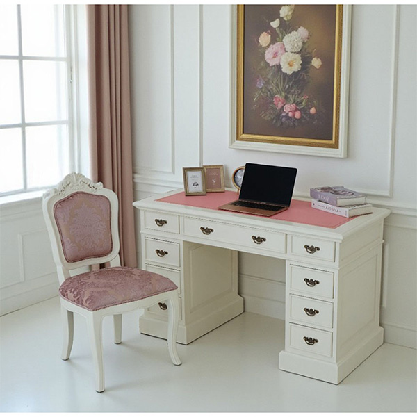 プレジデントデスク★学習机★社長椅子★おしゃれ★かわいい★ピンク★デスク★120cm★ロココ調-9