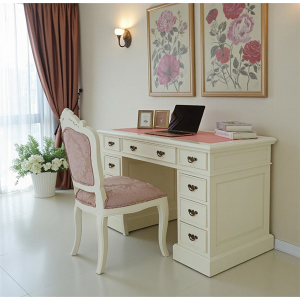プレジデントデスク★学習机★社長椅子★おしゃれ★かわいい★ピンク★デスク★120cm★ロココ調-2