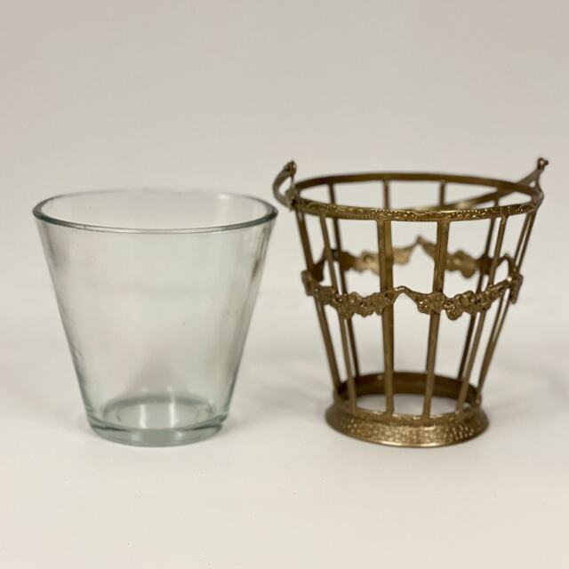 全2色】 真鍮製 アンティーク調 ガラスバスケット 花瓶 ｜Y-KAGU(輸入