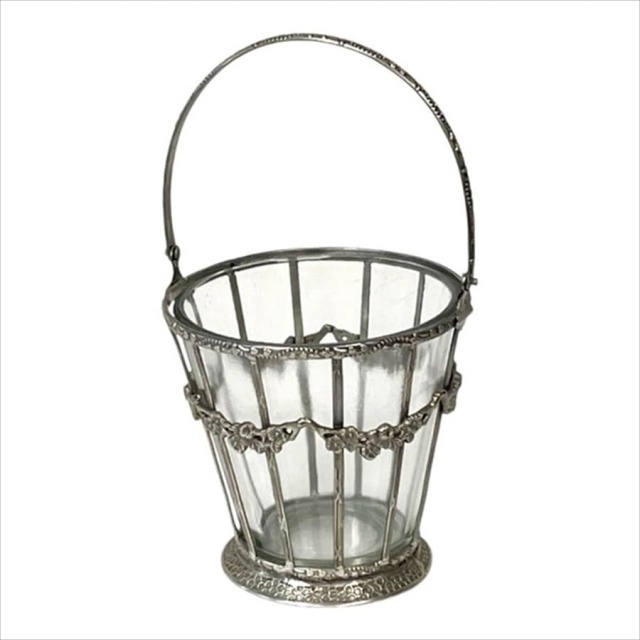 全2色】 真鍮製 アンティーク調 ガラスバスケット 花瓶 ｜Y-KAGU(輸入