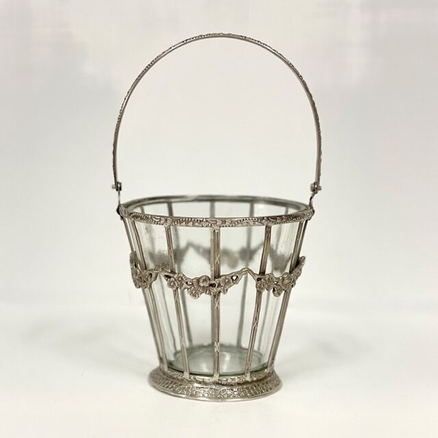 全2色】 真鍮製 アンティーク調 ガラスバスケット 花瓶 ｜Y-KAGU(輸入