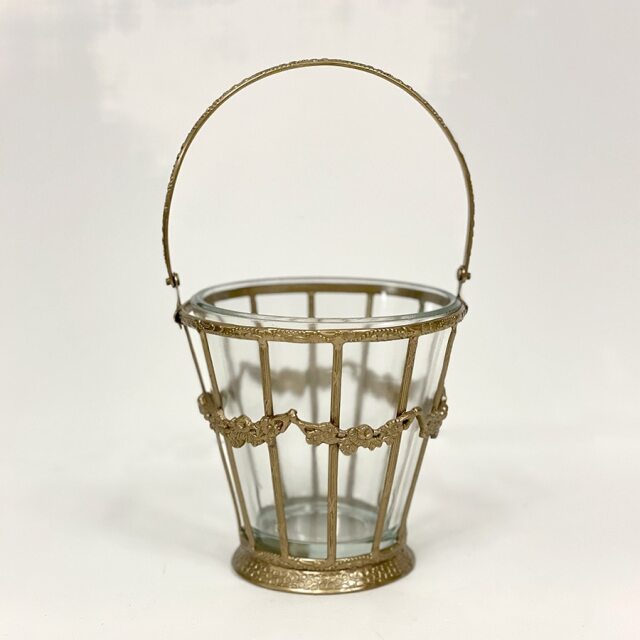 小物入れ バスケット 真鍮 ガラス ゴールド アンティーク 87151GB-GD 小物入れ バスケット 真鍮 ガラス ゴールド アンティーク 87151GB-GD