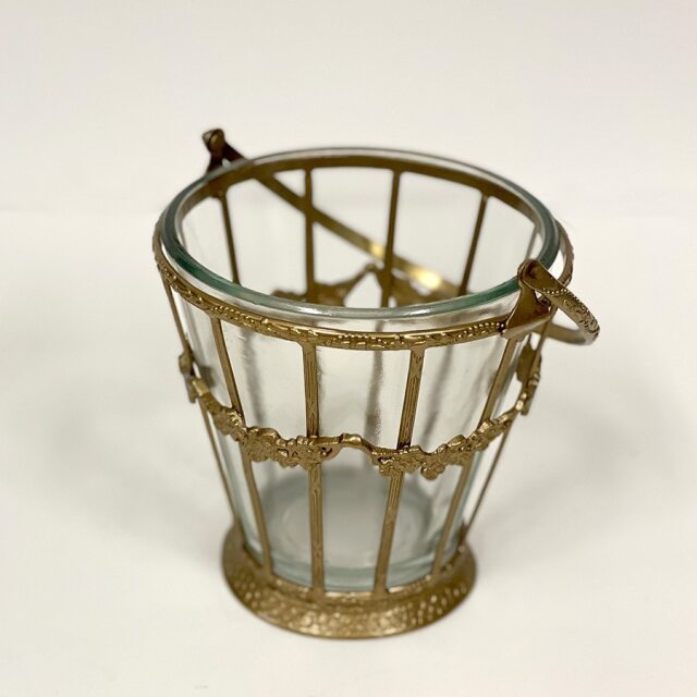 全2色】 真鍮製 アンティーク調 ガラスバスケット 花瓶 ｜Y-KAGU(輸入