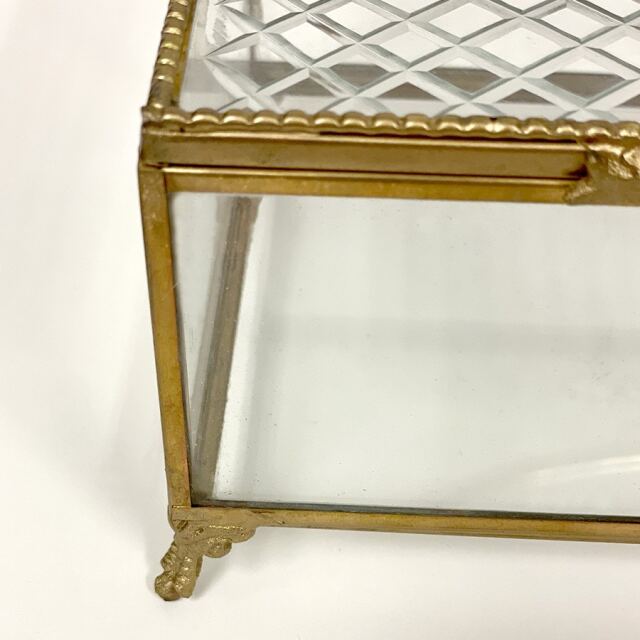 真鍮製 アンティーク調 ティッシュボックスケース（小物入れ付き）-3