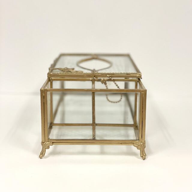真鍮製 アンティーク調 ティッシュボックスケース（小物入れ付き）-17