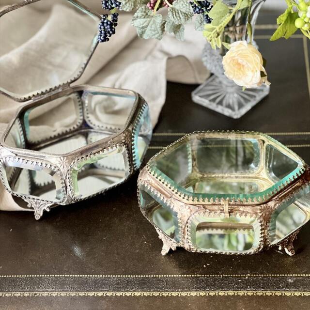 真鍮製 アンティーク調 ジュエリーボックス 小物入れ-12