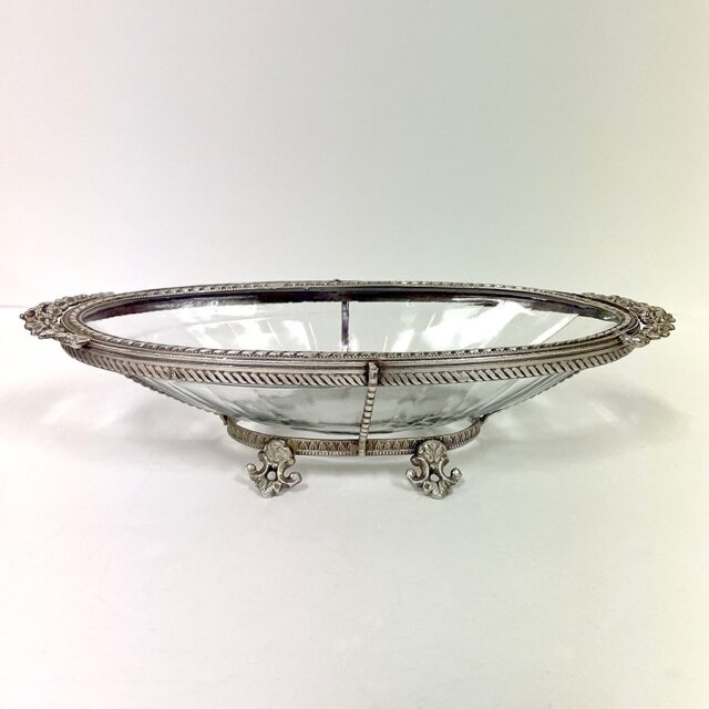 真鍮製 アンティーク調 オーバルトレー 小物入れ-3