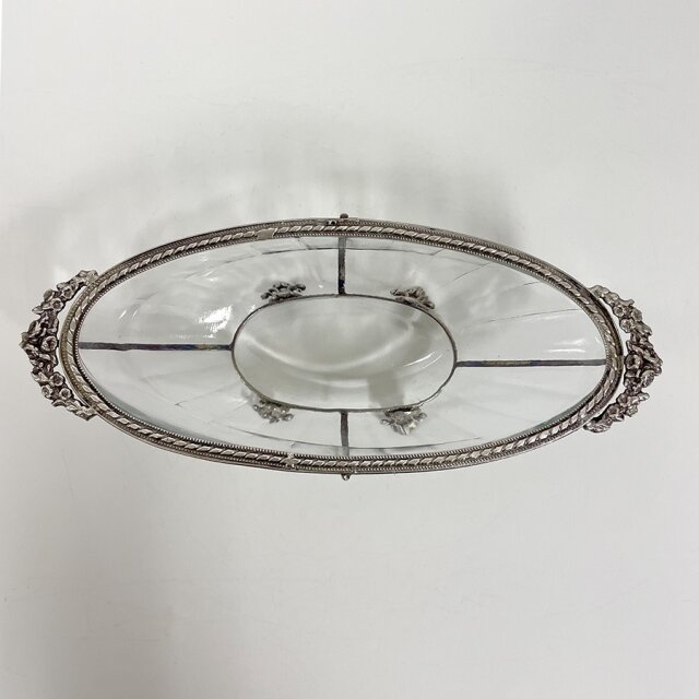 真鍮製 アンティーク調 オーバルトレー 小物入れ-5