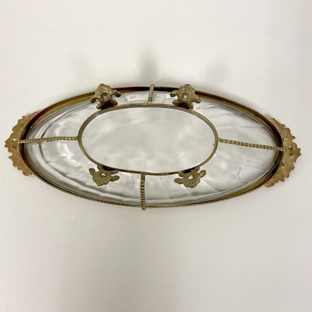 真鍮製 アンティーク調 オーバルトレー 小物入れ-18