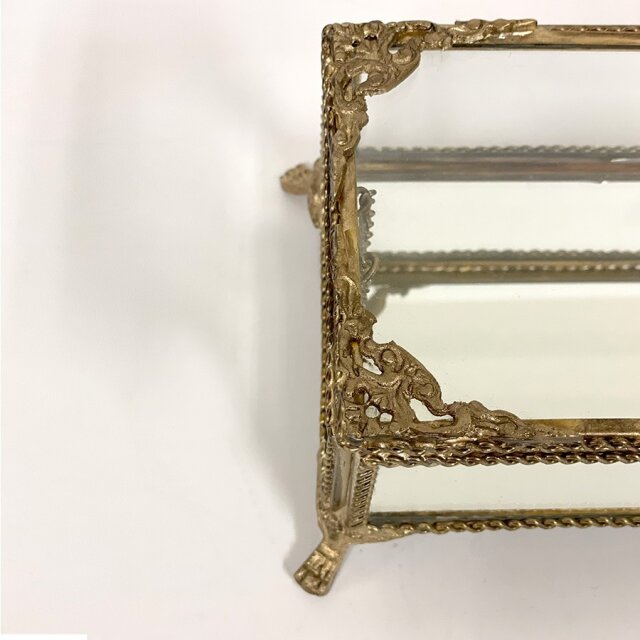 希少♦️猫脚　アンティーク♦️ジュエリーボックス♦️シルバー×ロイヤルブルー♦️送料込 希少♦️猫脚 アンティーク♦️ジュエリーボックス♦️シルバー