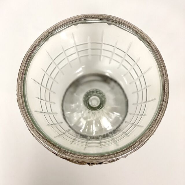 真鍮製 アンティーク調 高台ガラスボウル（ガーランド）-4