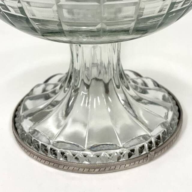 全2色】 真鍮製 アンティーク調 高台ガラスボウル（ガーランド