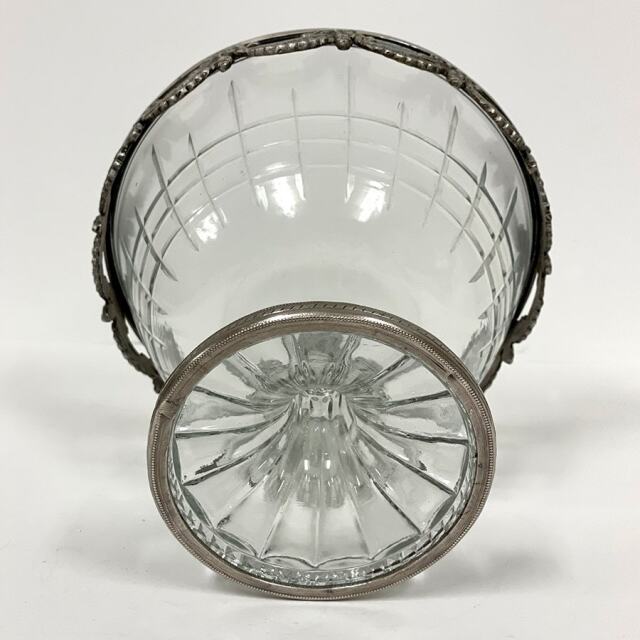 真鍮製 アンティーク調 高台ガラスボウル（ガーランド）-7