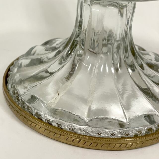 真鍮製 アンティーク調 高台ガラスボウル（ガーランド）-15