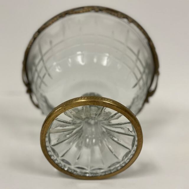 小物入れ コンポート ボウル 真鍮 ガラス ゴールド 87129BL-GD 全2色】 真鍮製 アンティーク調 高台ガラスボウル（ガーランド）｜Y