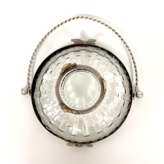 真鍮製 アンティーク調 リボンモチーフバスケット（取手付き） ボウル トレイ-8