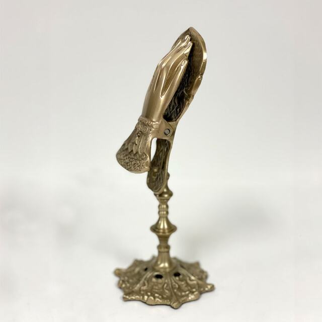 ビンテージ☆ハンドクリップ スタンド3段 ビクトリア朝 真鍮 ビンテージ☆ハンドクリップ スタンド3段 ビクトリア朝 真鍮